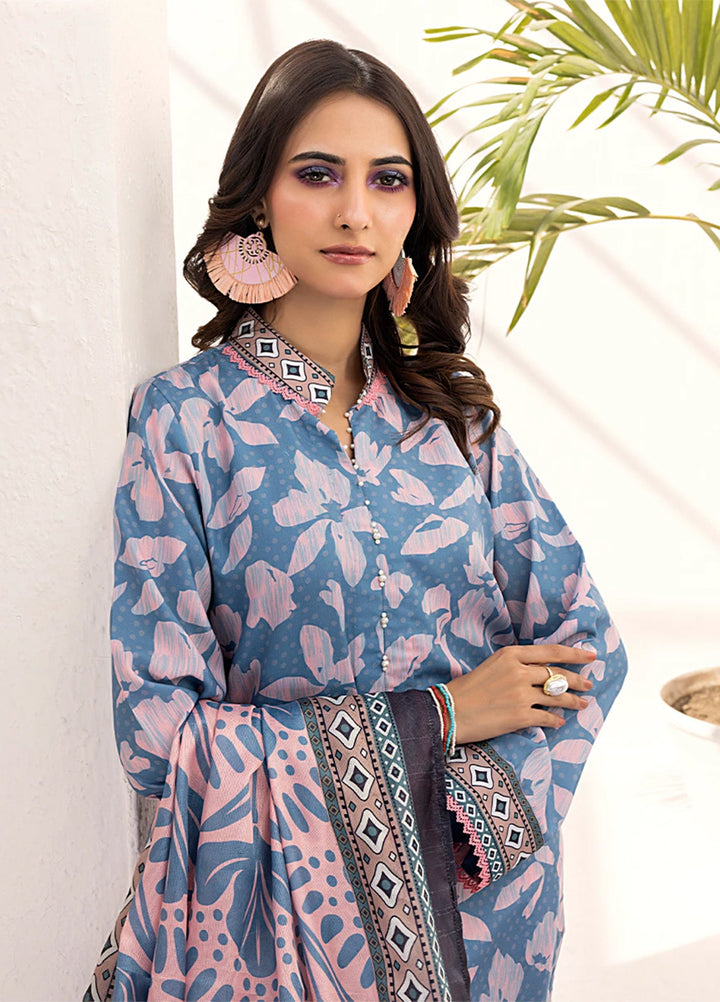 Sibel by Salitex Printed Silk Lawn Suits Unstitched 3 Piece SUNS25ASI104UT - Summer Collection