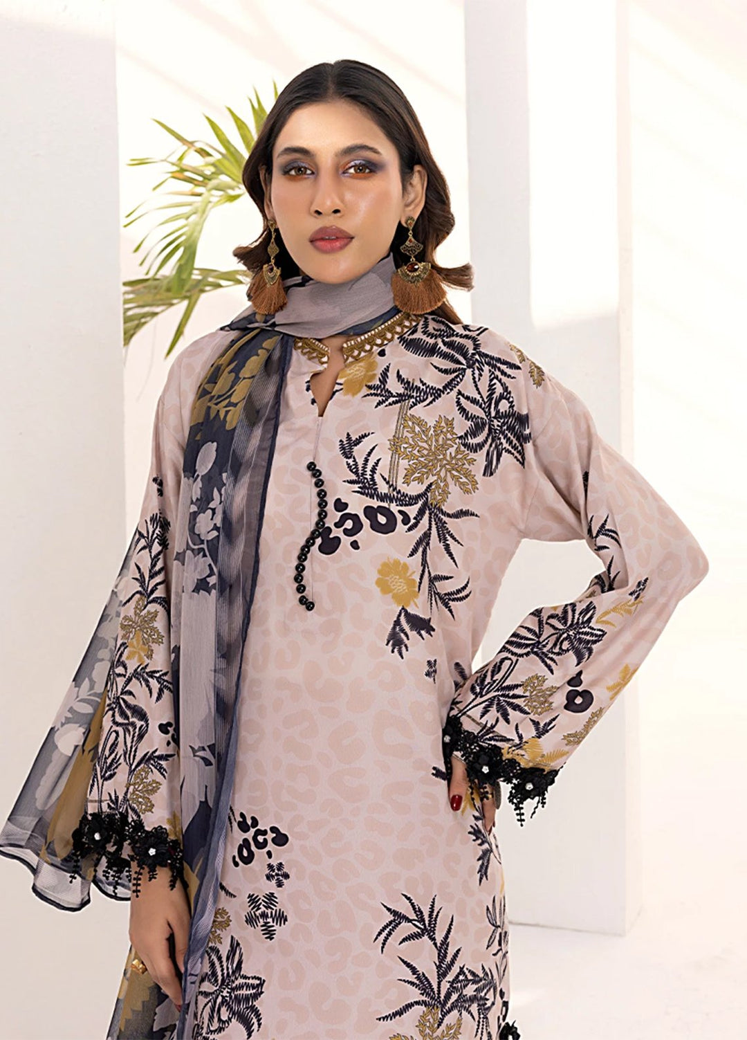 Sibel by Salitex Printed Silk Lawn Suits Unstitched 3 Piece SUNS25ASI109UT - Summer Collection