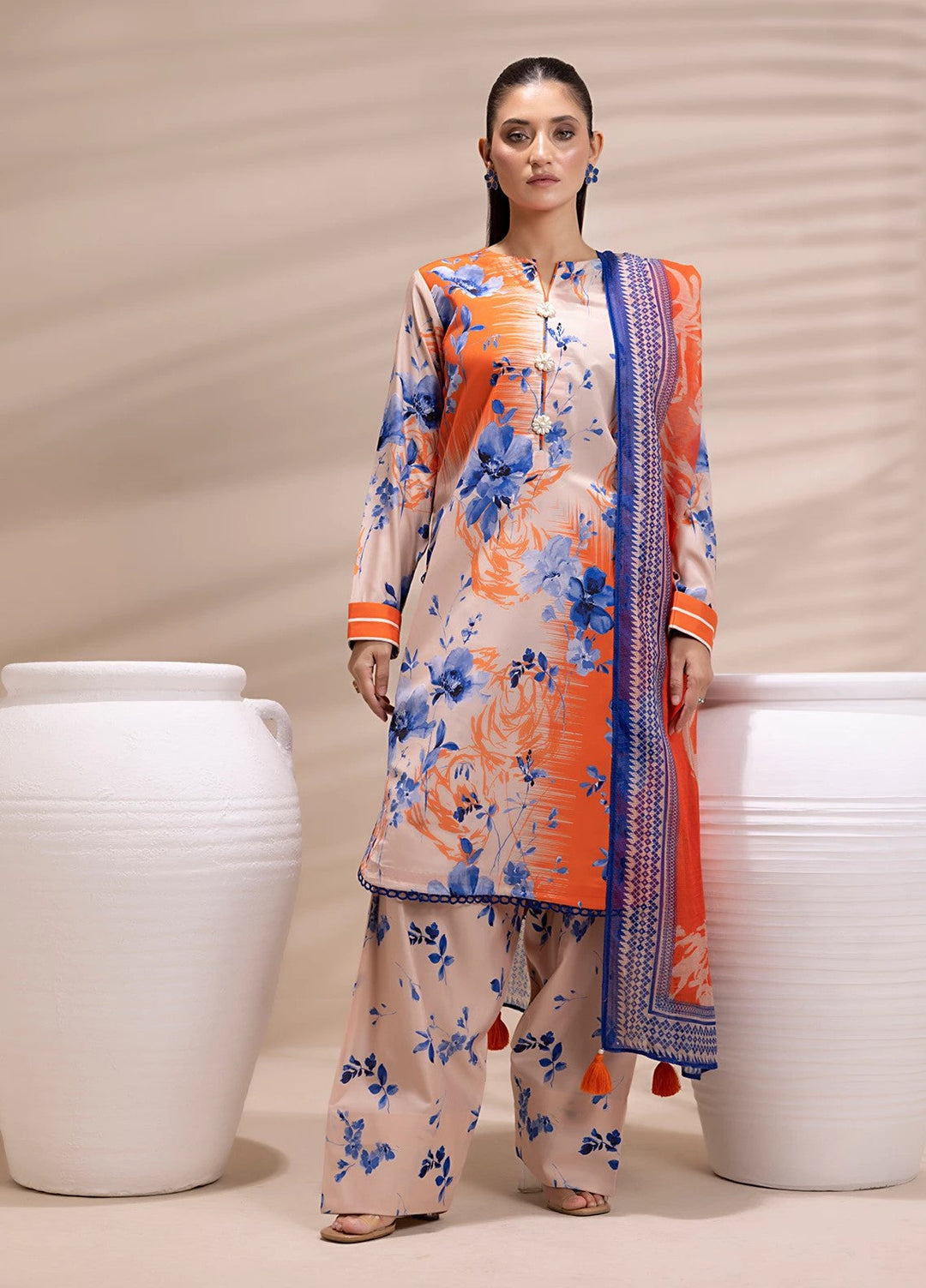Sibel by Salitex Printed Silk Lawn Suits Unstitched 3 Piece SUNS25ASI160UT - Summer Collection