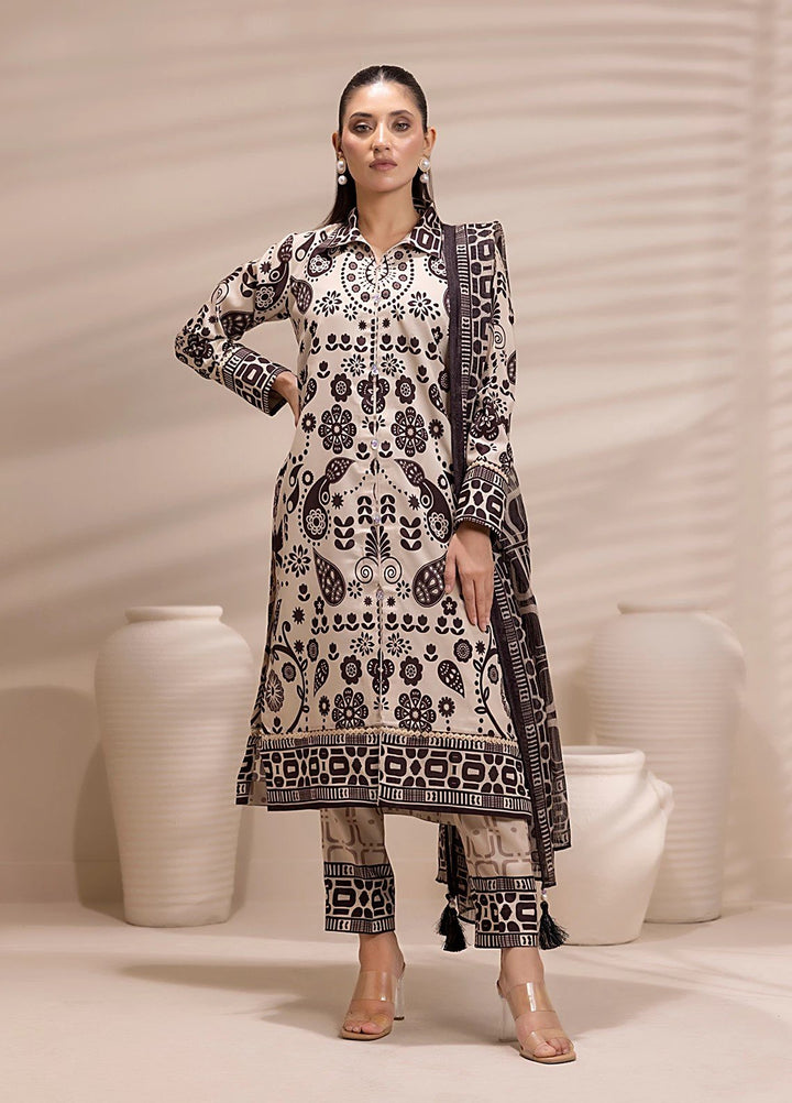 Sibel by Salitex Printed Silk Lawn Suits Unstitched 3 Piece SUNS25ASI162UT - Summer Collection
