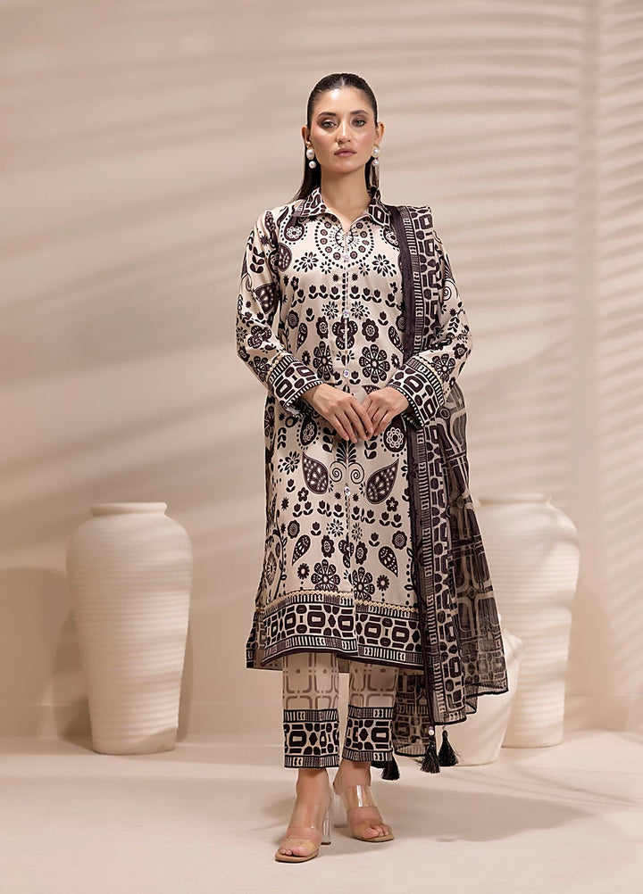 Sibel by Salitex Printed Silk Lawn Suits Unstitched 3 Piece SUNS25ASI162UT - Summer Collection