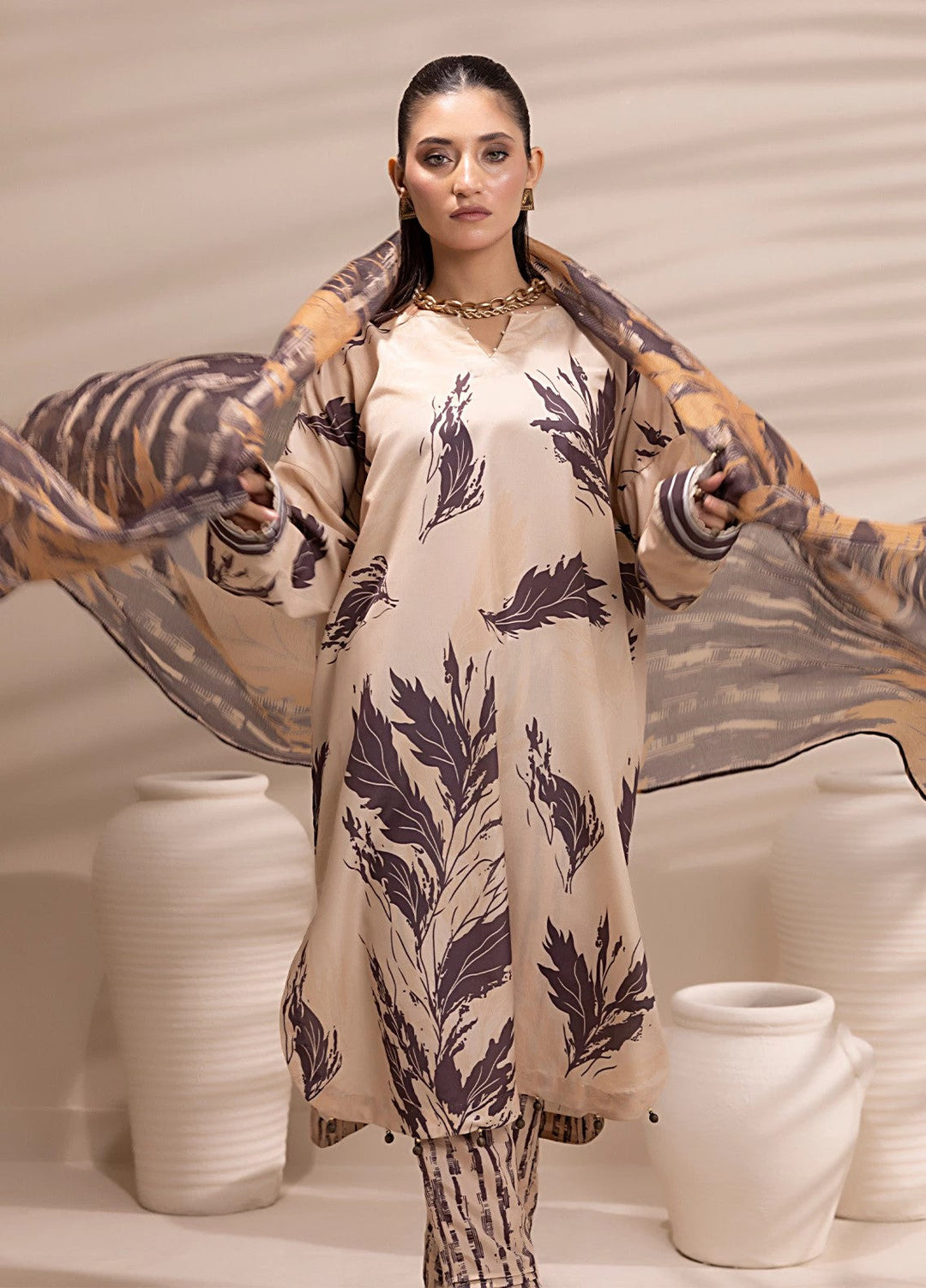 Sibel by Salitex Printed Silk Lawn Suits Unstitched 3 Piece SUNS25ASI163UT - Summer Collection