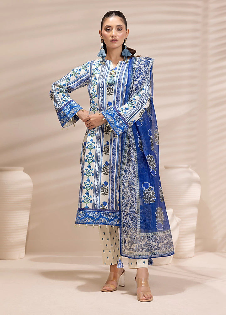 Sibel by Salitex Printed Silk Lawn Suits Unstitched 3 Piece SUNS25ASI169UT - Summer Collection