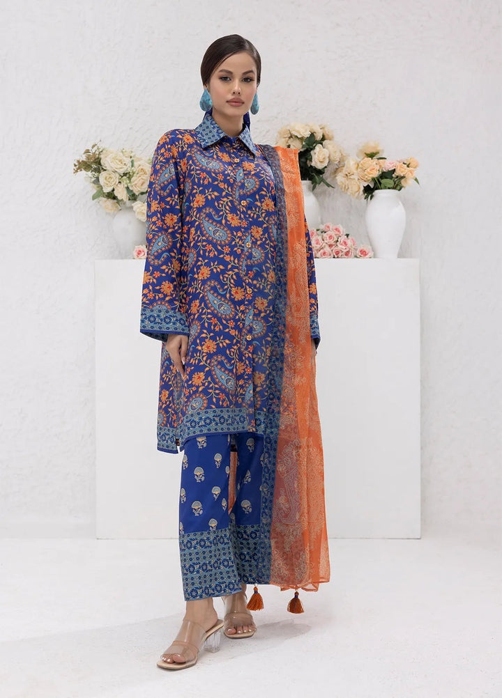 Sibel Jan by Salitex Printed Lawn Suits Unstitched 3 Piece SUNS24ASI078UT - Summer Collection