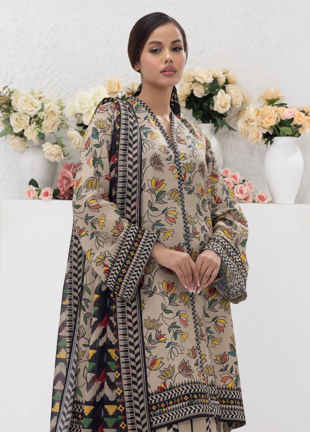 Sibel Jan by Salitex Printed Lawn Suits Unstitched 3 Piece SUNS24ASI085UT - Summer Collection