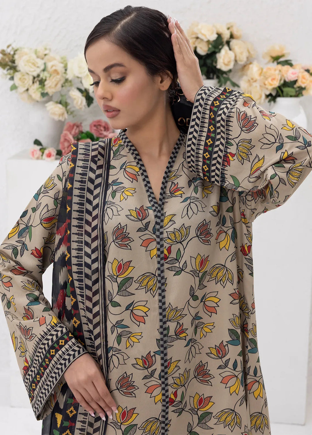 Sibel Jan by Salitex Printed Lawn Suits Unstitched 3 Piece SUNS24ASI085UT - Summer Collection