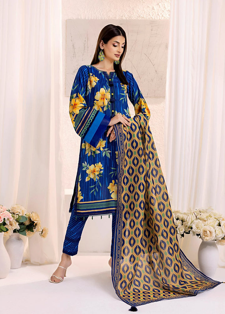 Sible by Salitex Printed Silk Lawn Suits Unstitched 3 Piece SUNS25ASI131UT - Summer Collection