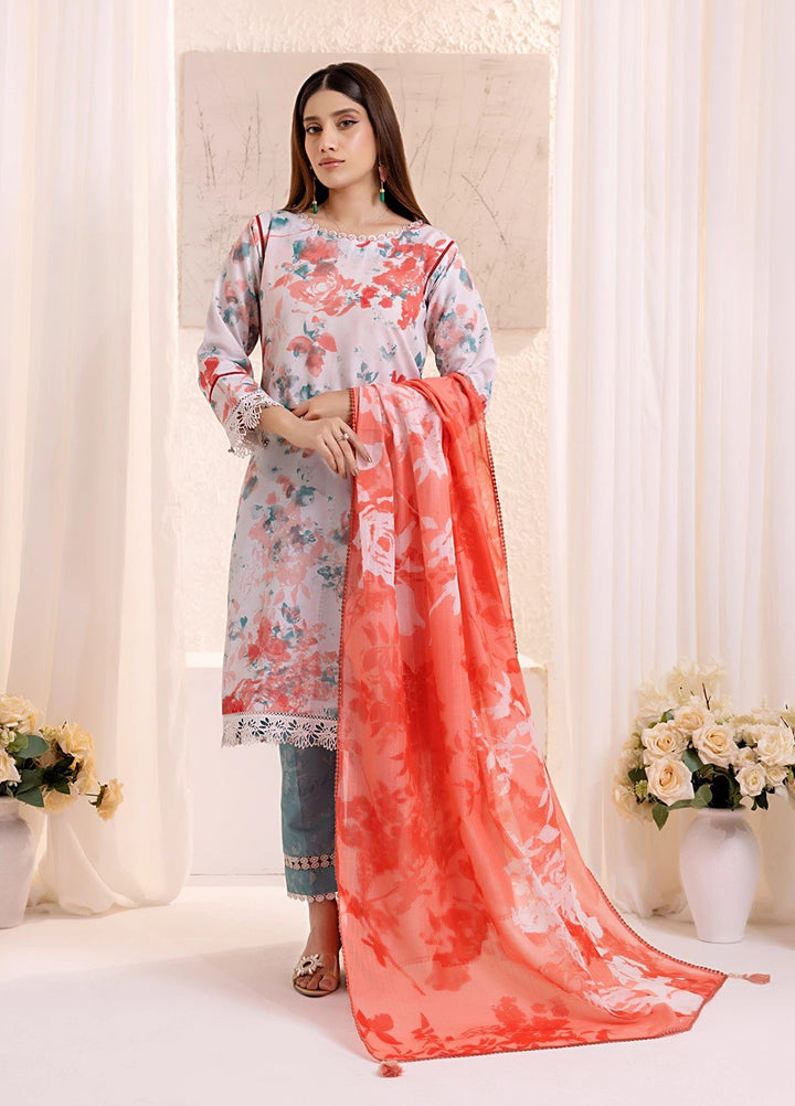 Sible by Salitex Printed Silk Lawn Suits Unstitched 3 Piece SUNS25ASI132UT - Summer Collection