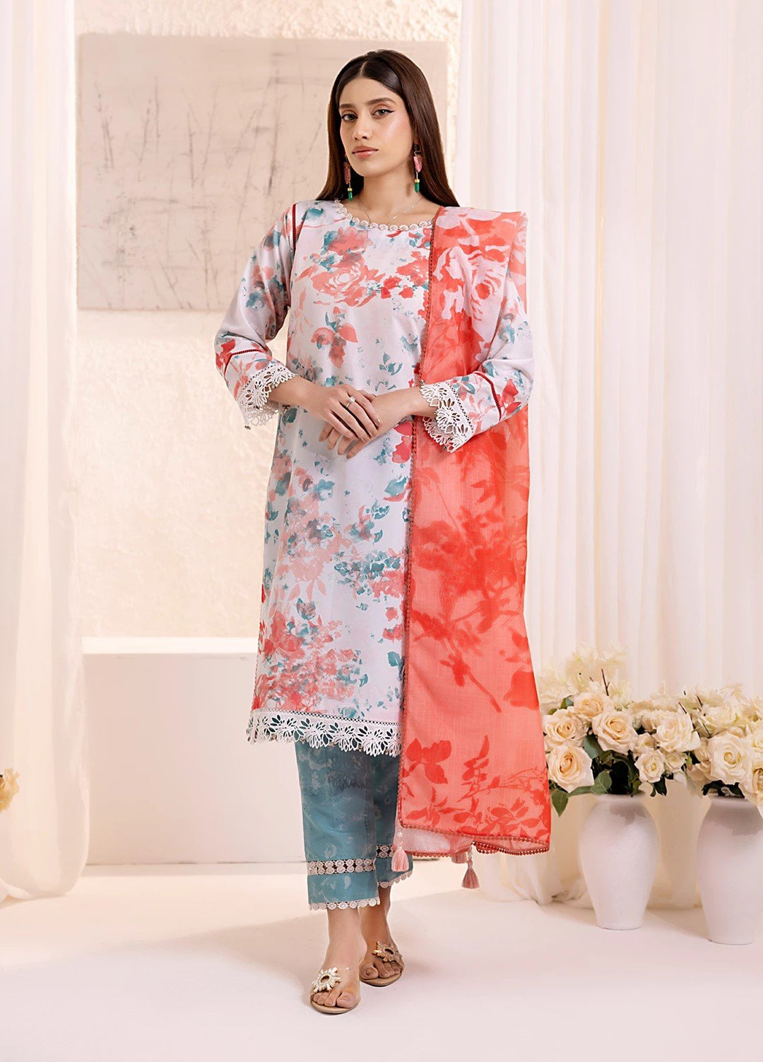 Sible by Salitex Printed Silk Lawn Suits Unstitched 3 Piece SUNS25ASI132UT - Summer Collection