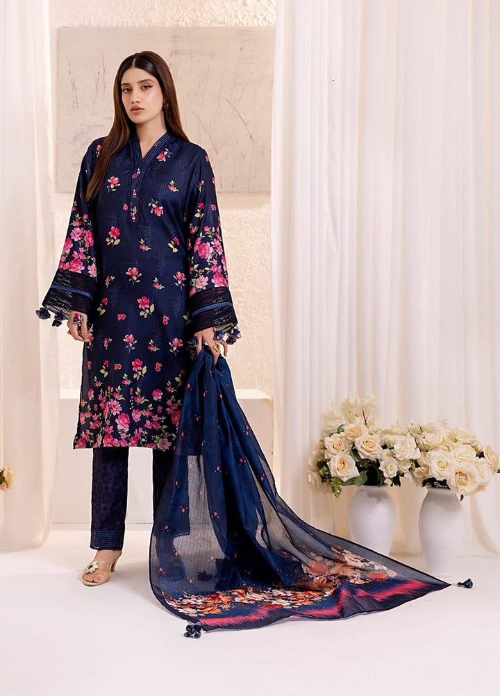 Sible by Salitex Printed Silk Lawn Suits Unstitched 3 Piece SUNS25ASI134UT - Summer Collection