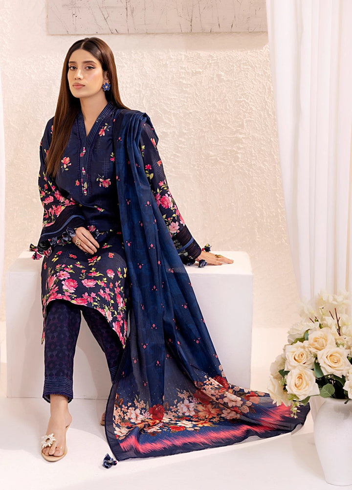 Sible by Salitex Printed Silk Lawn Suits Unstitched 3 Piece SUNS25ASI134UT - Summer Collection