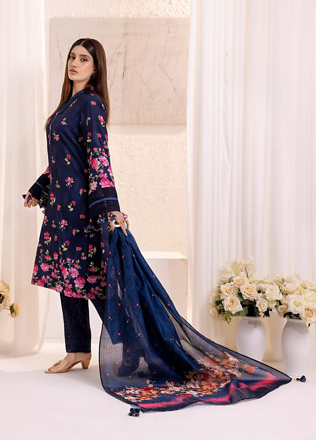 Sible by Salitex Printed Silk Lawn Suits Unstitched 3 Piece SUNS25ASI134UT - Summer Collection