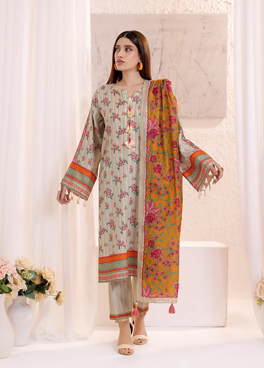 Sible by Salitex Printed Silk Lawn Suits Unstitched 3 Piece SUNS25ASI136UT - Summer Collection