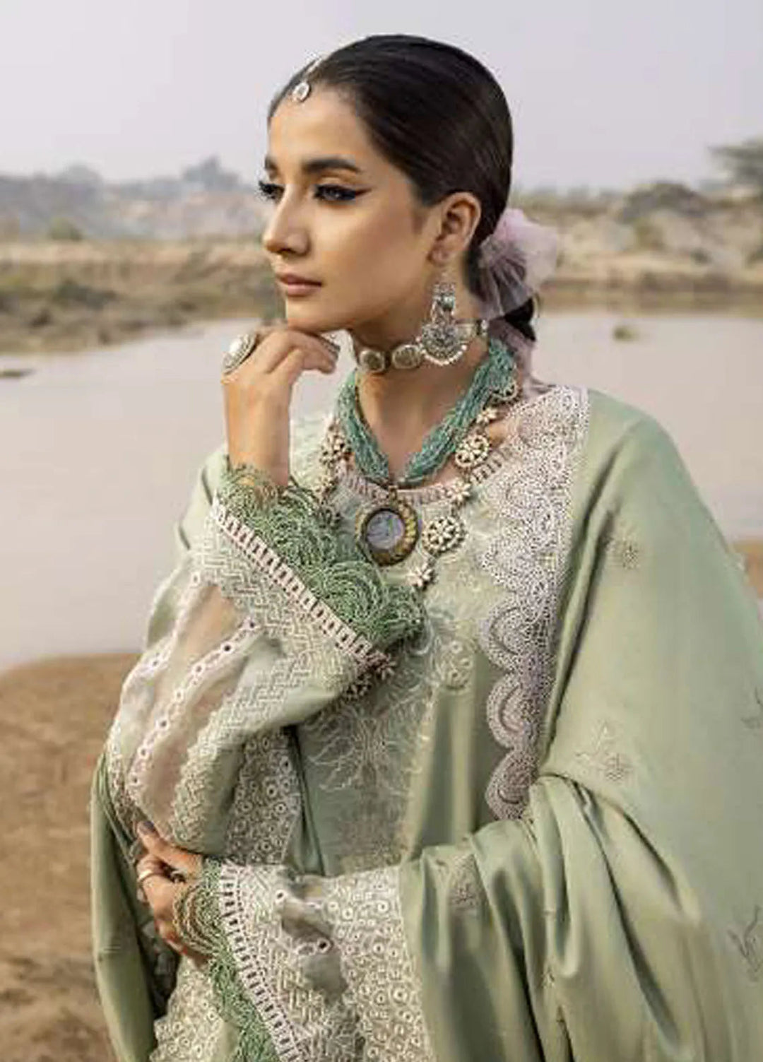 Sierra By Sidra Aleem Embroidered Wool Suit Unstitched 3 Piece SA24SW D-02 - Winter Collection