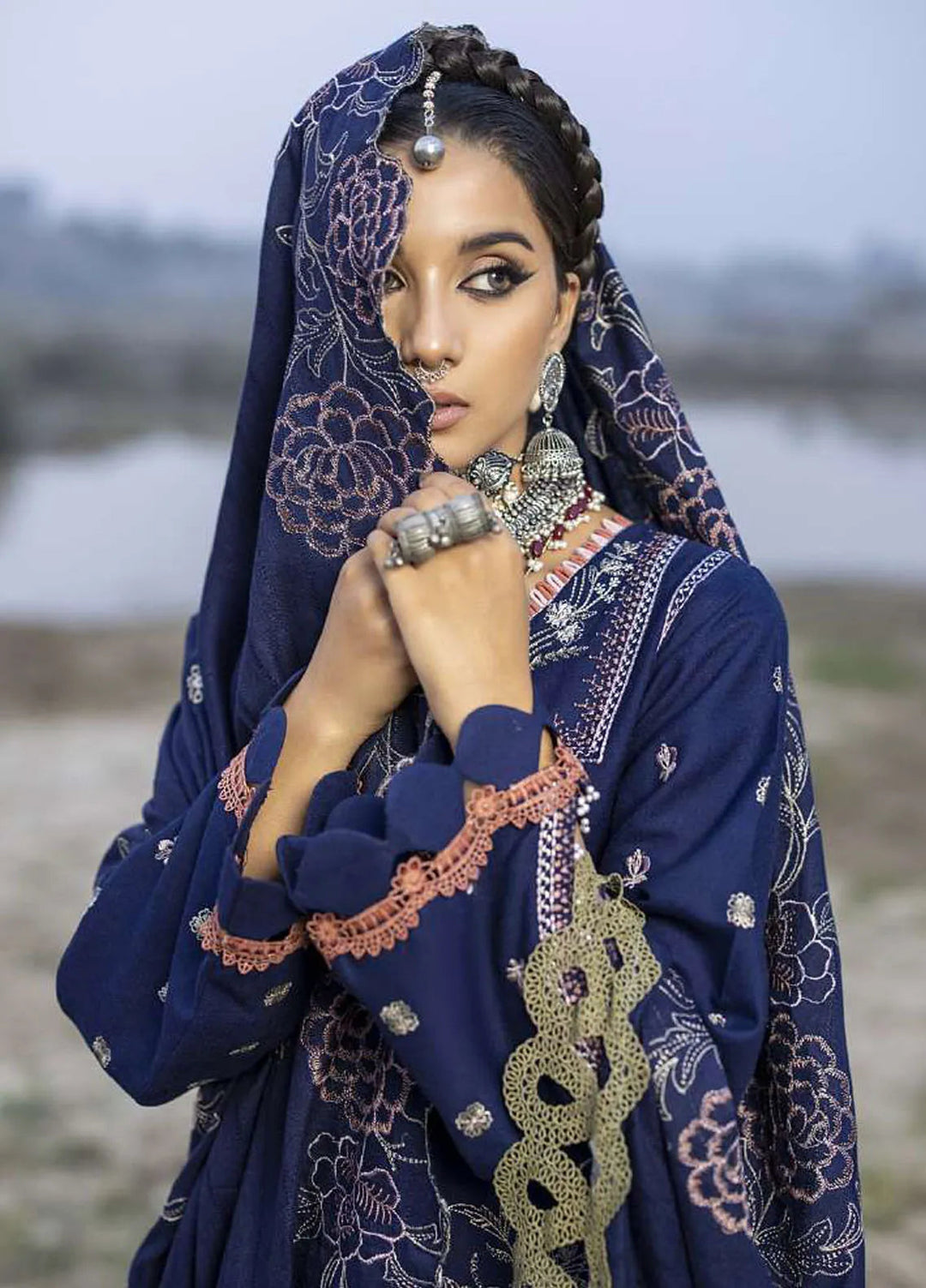 Sierra By Sidra Aleem Embroidered Wool Suit Unstitched 3 Piece SA24SW D-06 - Winter Collection