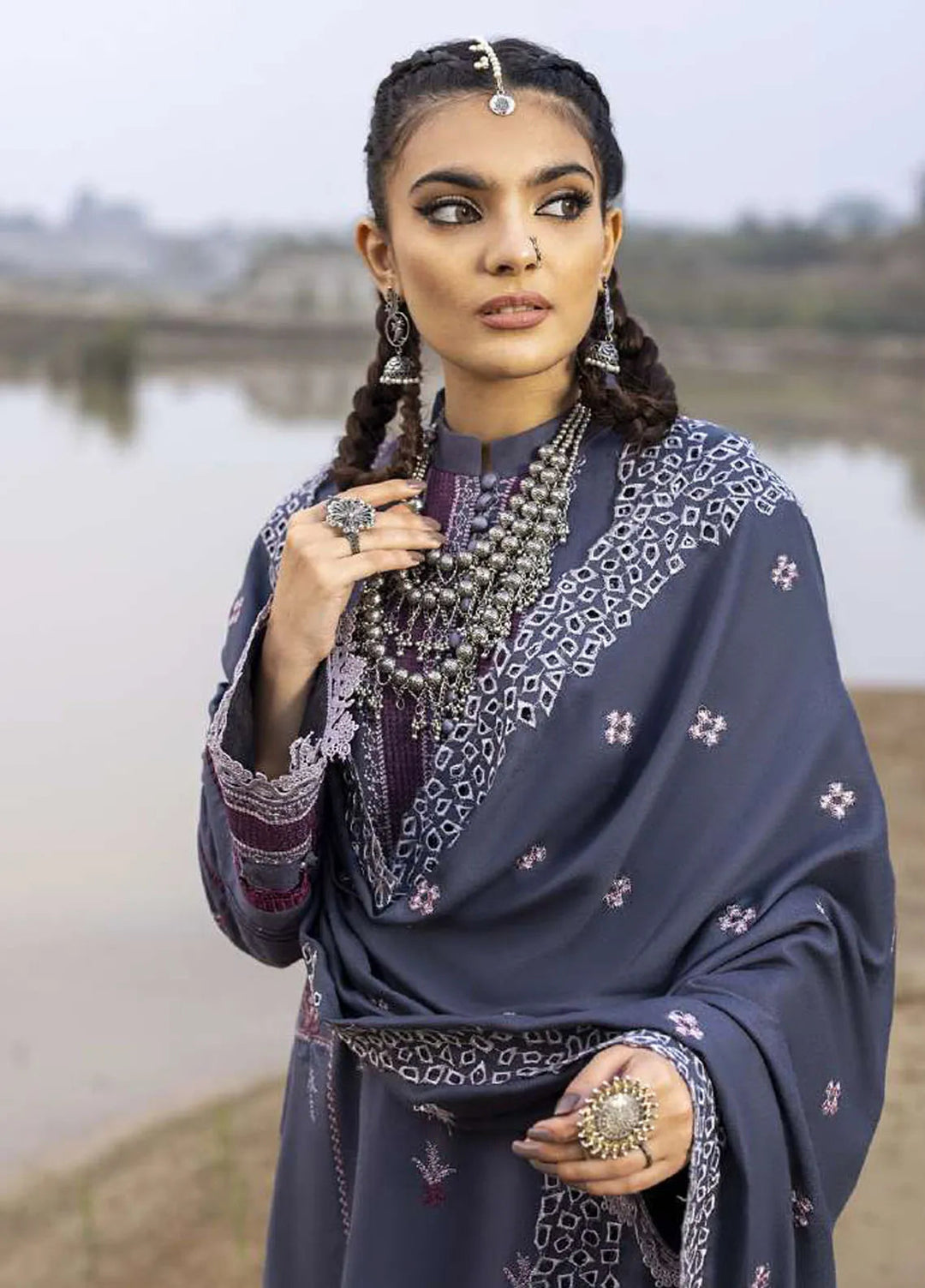Sierra By Sidra Aleem Embroidered Wool Suit Unstitched 3 Piece SA24SW D-10 - Winter Collection