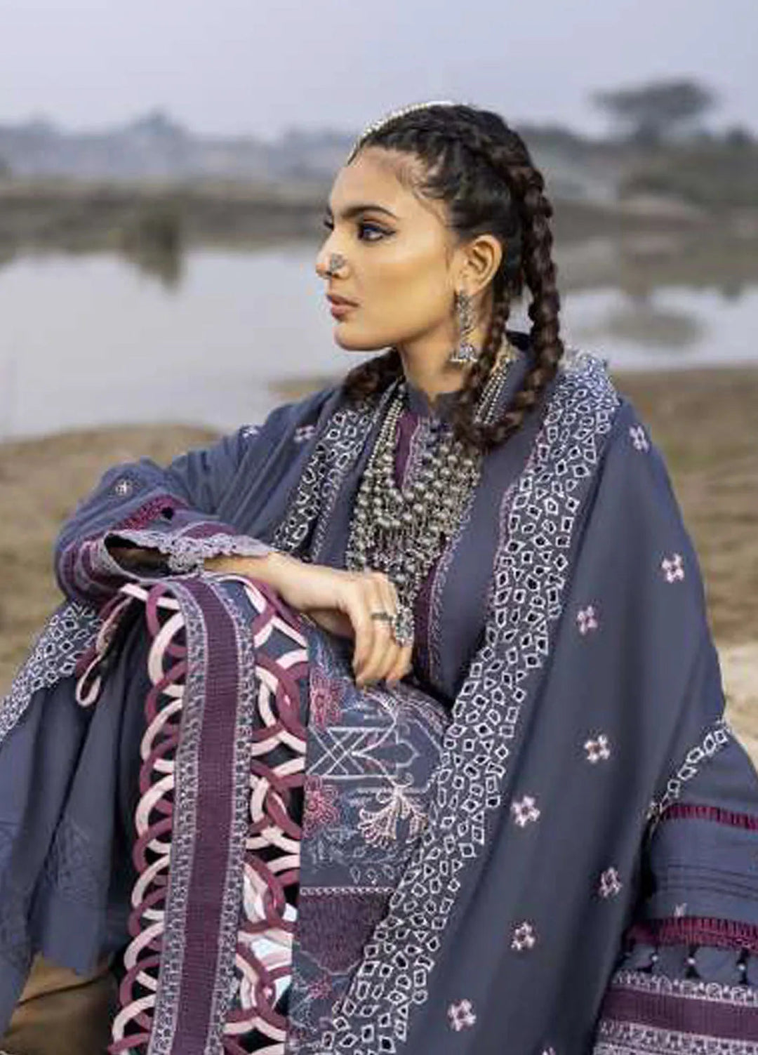 Sierra By Sidra Aleem Embroidered Wool Suit Unstitched 3 Piece SA24SW D-10 - Winter Collection