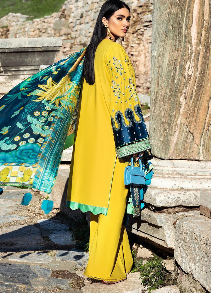 Sifa Embroidered Lawn Suits Unstitched 3 Piece SF21L SL-01-A GOLD CREST - Summer Collection