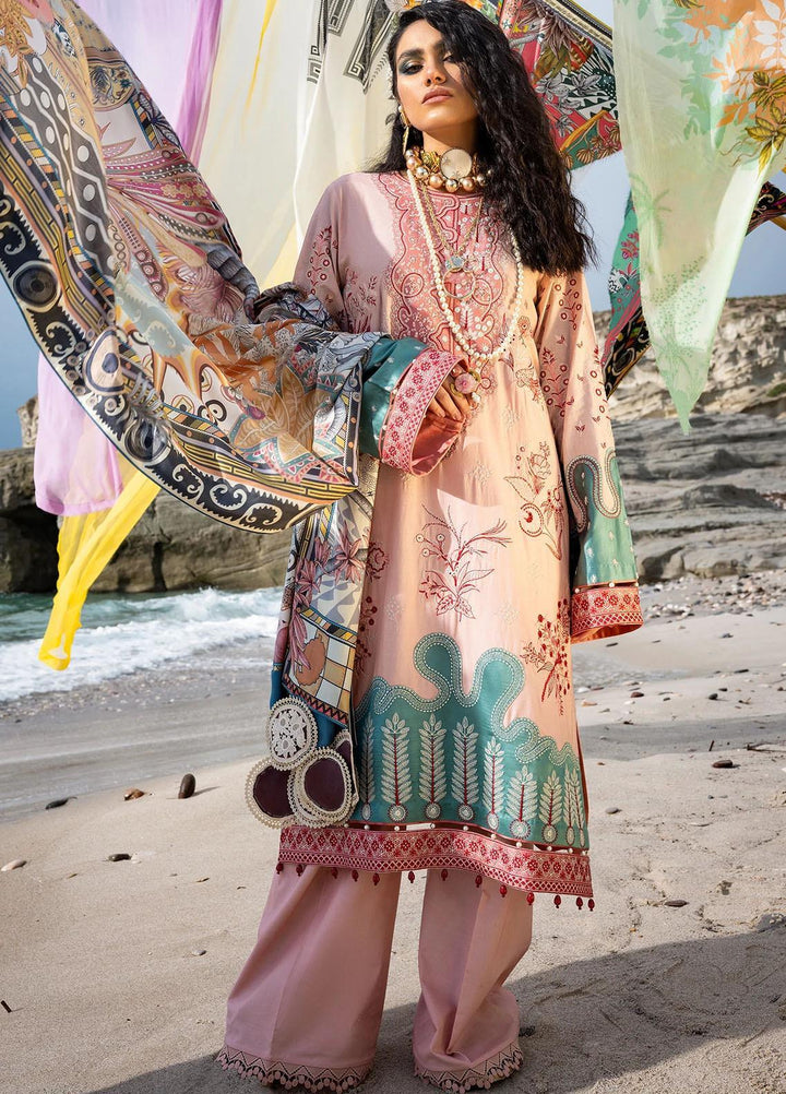 Sifa Embroidered Lawn Suits Unstitched 3 Piece SF21L SL-01-B GOLD CREST - Summer Collection