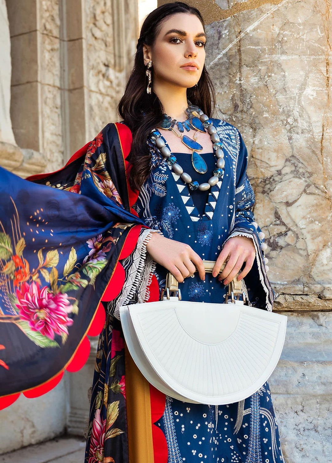 Sifa Embroidered Lawn Suits Unstitched 3 Piece SF21L SL-02-A CESME - Summer Collection