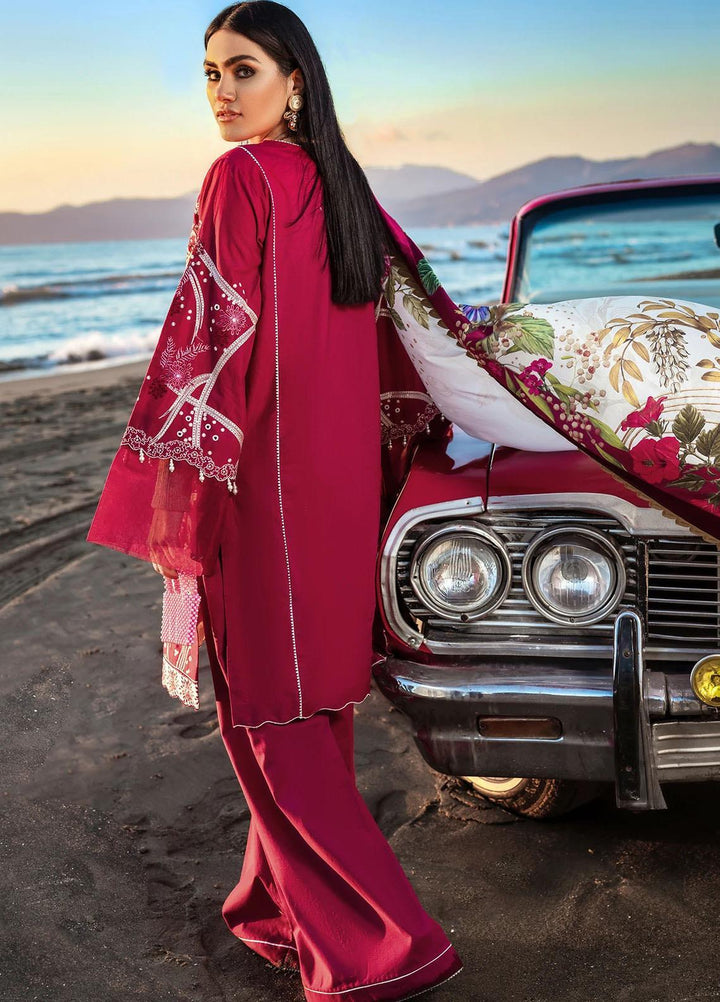 Sifa Embroidered Lawn Suits Unstitched 3 Piece SF21L SL-02-B CESME - Summer Collection