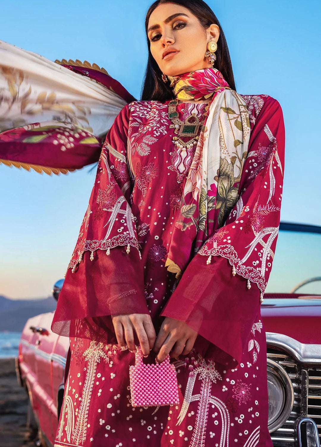 Sifa Embroidered Lawn Suits Unstitched 3 Piece SF21L SL-02-B CESME - Summer Collection