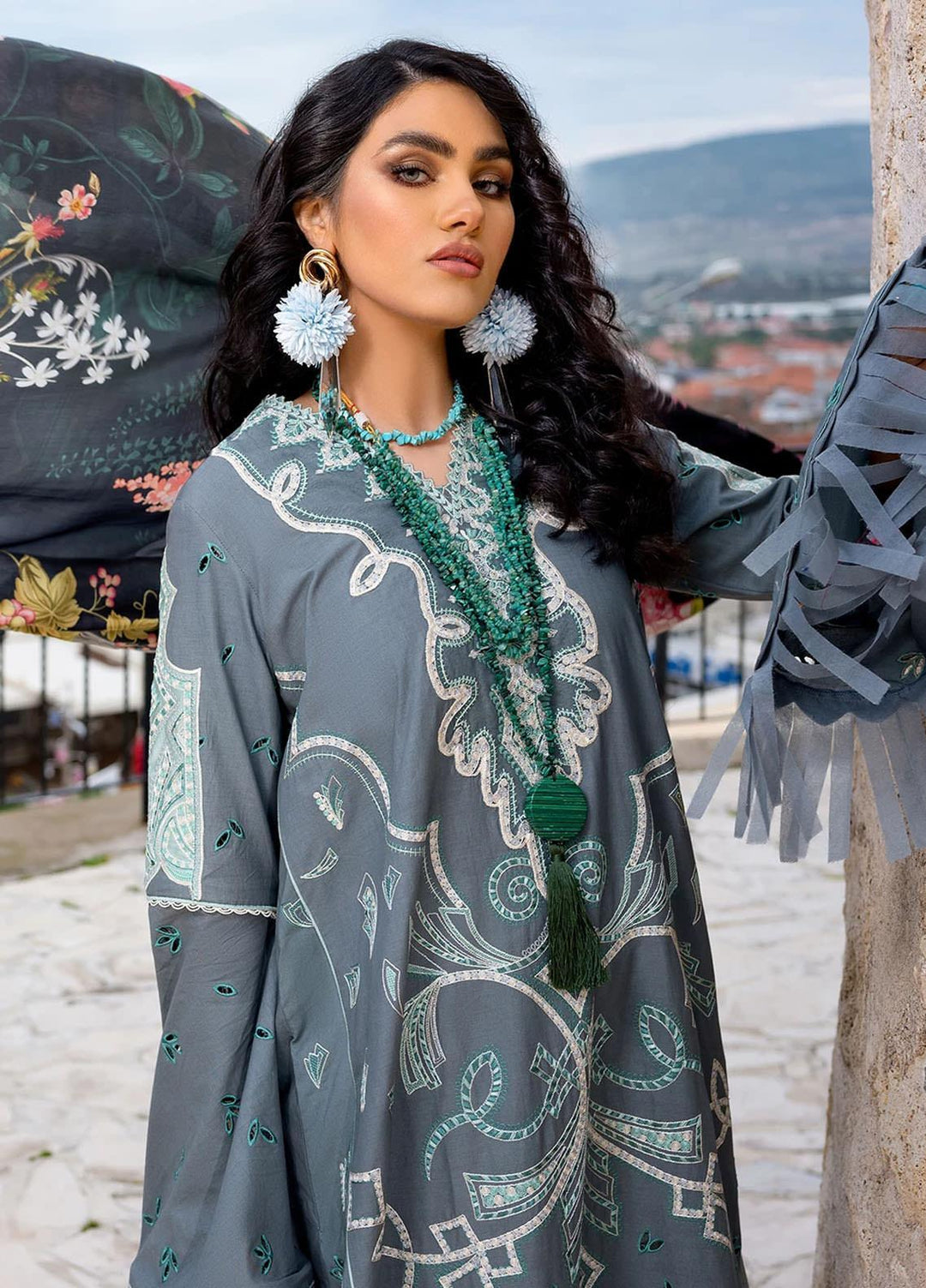 Sifa Embroidered Lawn Suits Unstitched 3 Piece SF21L SL-03-A FRINGE AFFAIR - Summer Collection