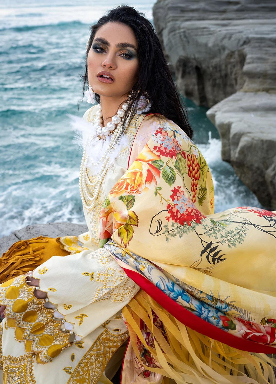 Sifa Embroidered Lawn Suits Unstitched 3 Piece SF21L SL-03-B FRINGE AFFAIR - Summer Collection