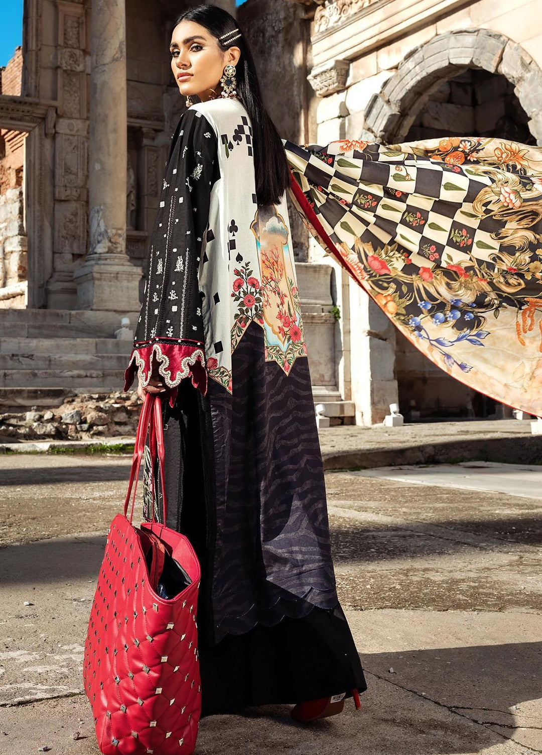 Sifa Embroidered Lawn Suits Unstitched 3 Piece SF21L SL-04-B MUGHAL CHESSBOARD - Summer Collection