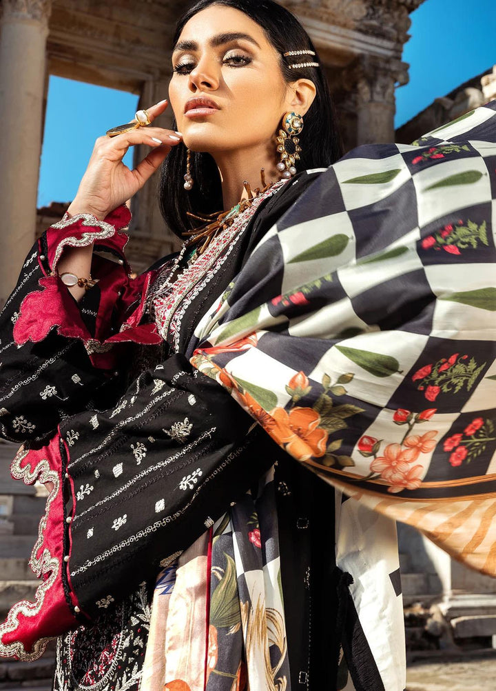 Sifa Embroidered Lawn Suits Unstitched 3 Piece SF21L SL-04-B MUGHAL CHESSBOARD - Summer Collection