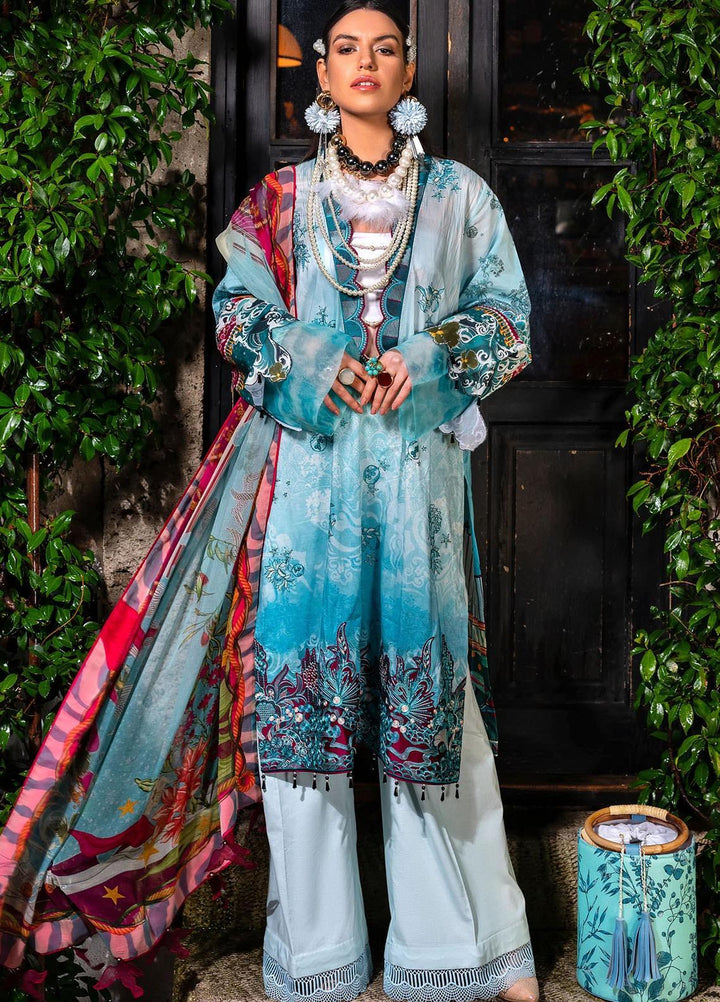 Sifa Embroidered Lawn Suits Unstitched 3 Piece SF21L SL-05-B CARIBBEAN INFLORENCE - Summer Collection