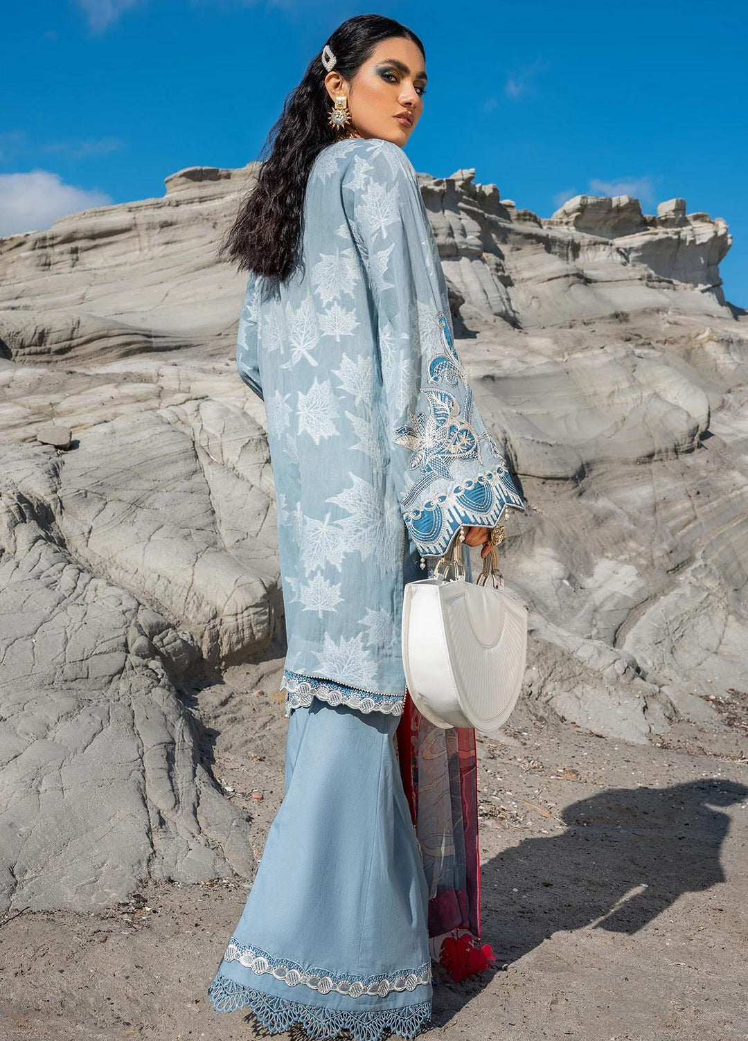 Sifa Embroidered Lawn Suits Unstitched 3 Piece SF21L SL-06-A SKY BEGONIA - Summer Collection