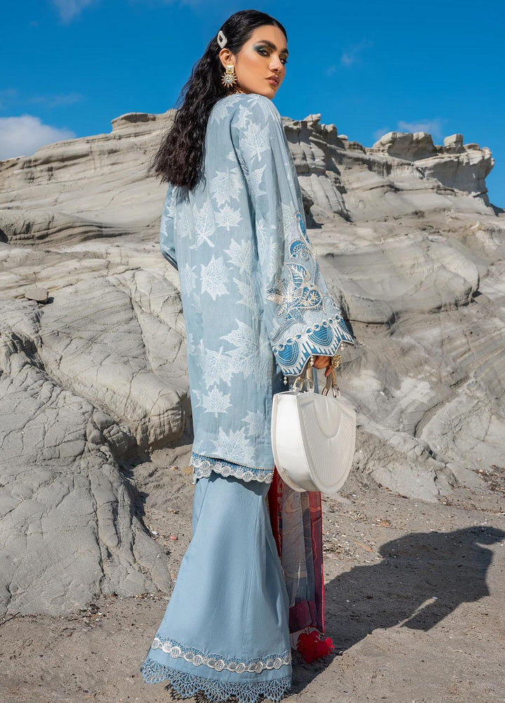 Sifa Embroidered Lawn Suits Unstitched 3 Piece SF21L SL-06-A SKY BEGONIA - Summer Collection