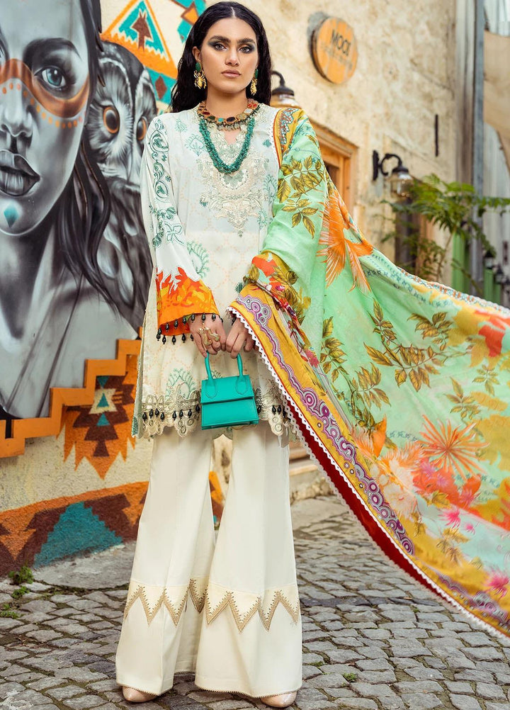 Sifa Embroidered Lawn Suits Unstitched 3 Piece SF21L SL-07-B MAJESTIC GLORY - Summer Collection