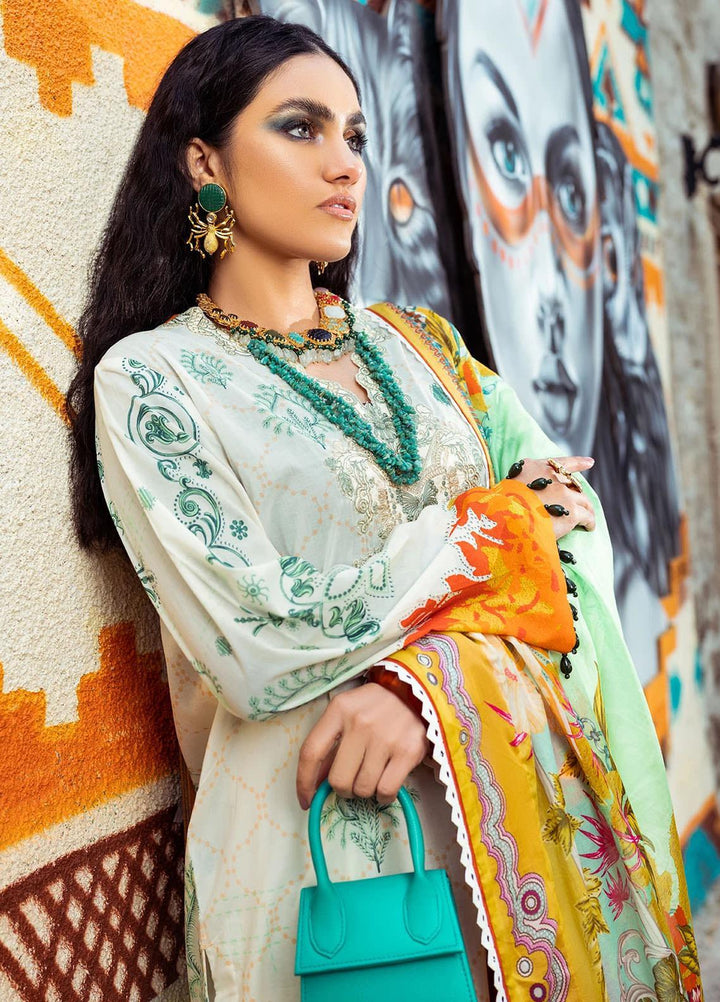 Sifa Embroidered Lawn Suits Unstitched 3 Piece SF21L SL-07-B MAJESTIC GLORY - Summer Collection