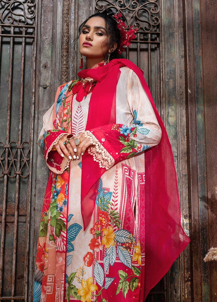 Sifa Embroidered Lawn Suits Unstitched 3 Piece SF21L SL-08-B SENLIK - Summer Collection