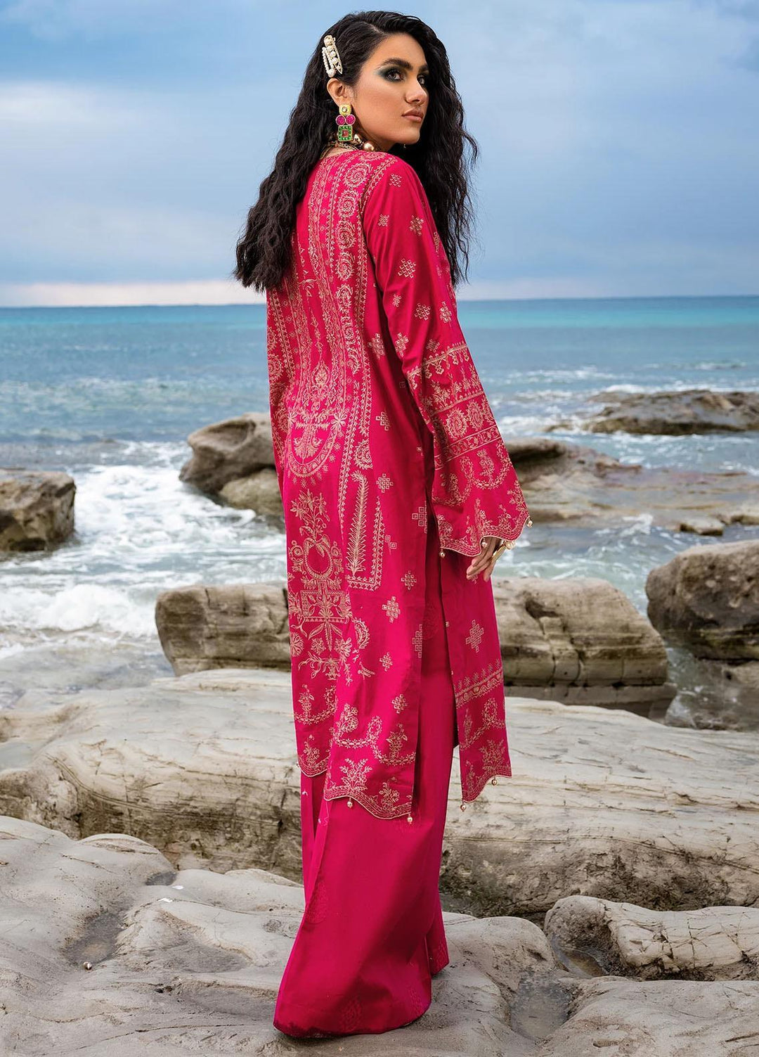 Sifa Embroidered Lawn Suits Unstitched 2 Piece SF21L SL-12-B VICTORIAN ROSE - Summer Collection