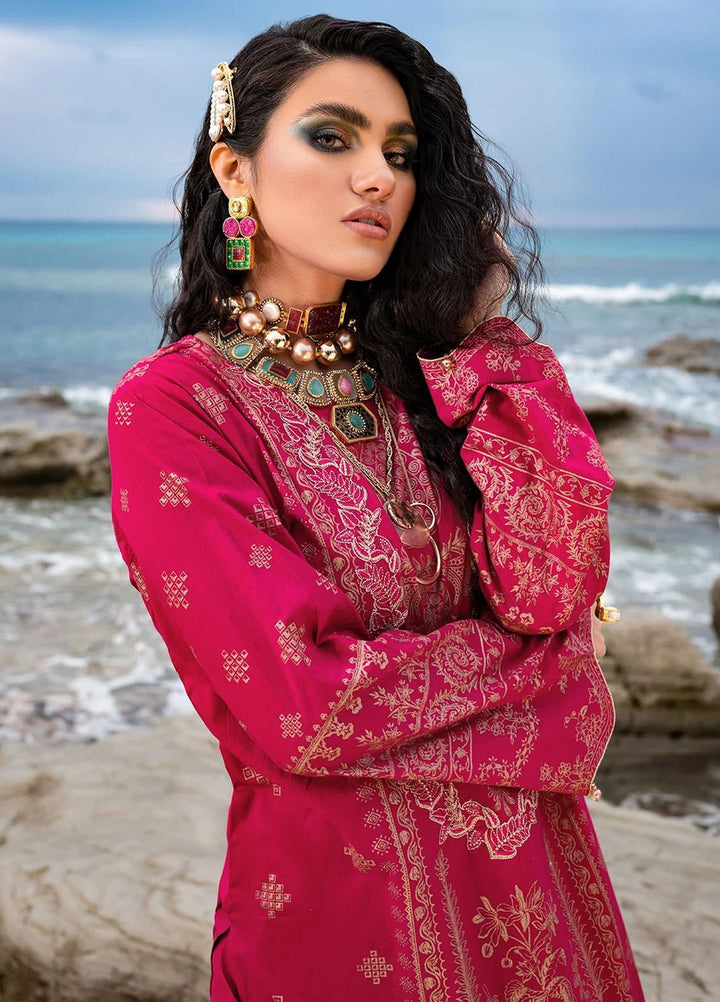 Sifa Embroidered Lawn Suits Unstitched 2 Piece SF21L SL-12-B VICTORIAN ROSE - Summer Collection