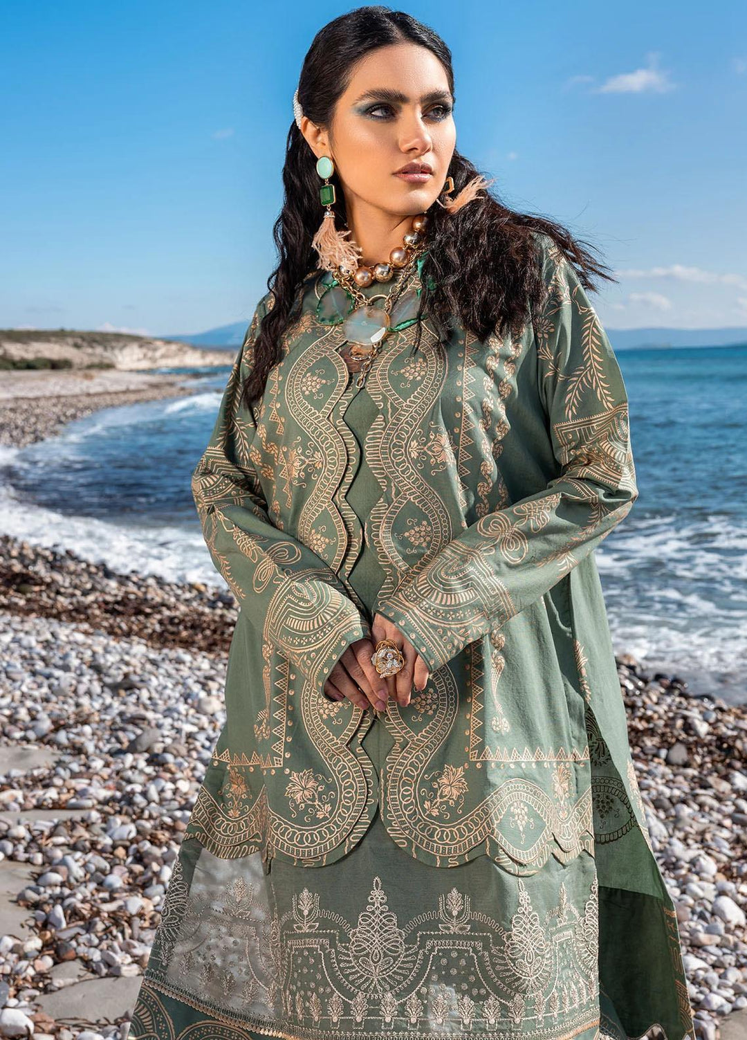 Sifa Embroidered Lawn Suits Unstitched 2 Piece SF21L SL-14-A FOLK ART - Summer Collection