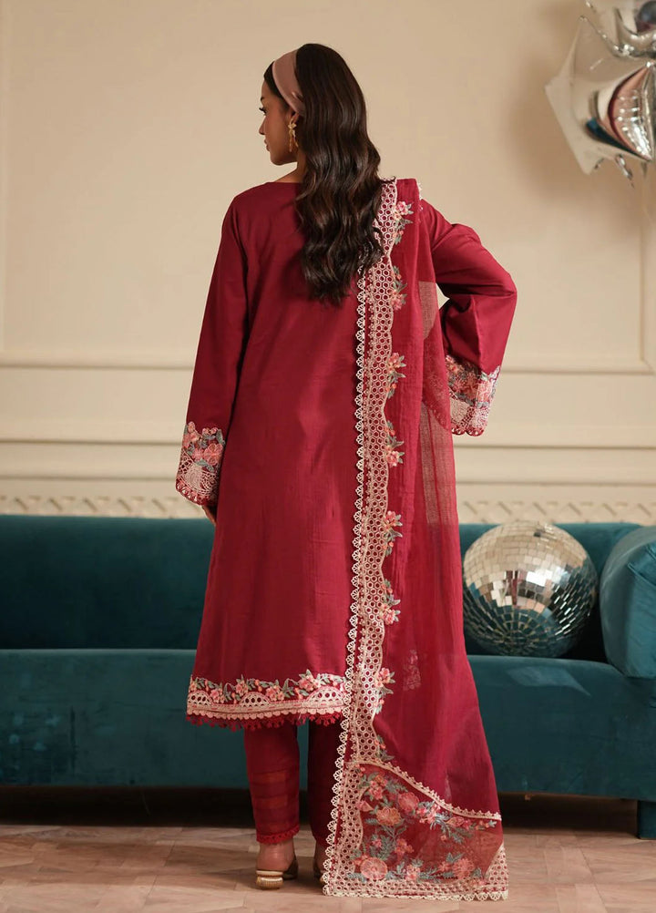 Signature by AJR Embroidered Lawn Suits Unstitched 3 Piece AJR25SL D-03 Crimsone - Summer Collection