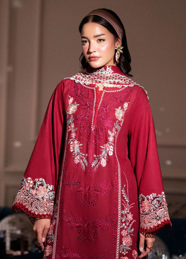 Signature by AJR Embroidered Lawn Suits Unstitched 3 Piece AJR25SL D-03 Crimsone - Summer Collection