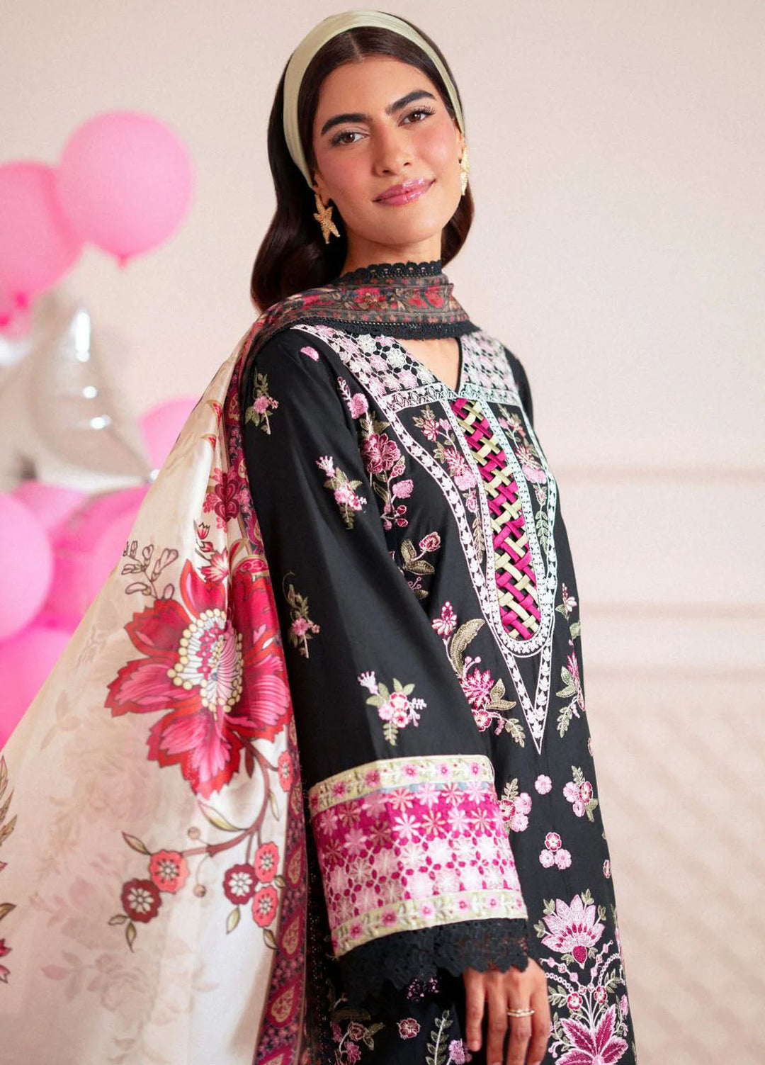 Signature by AJR Embroidered Lawn Suits Unstitched 3 Piece AJR25SL D-05 Ditsy - Summer Collection