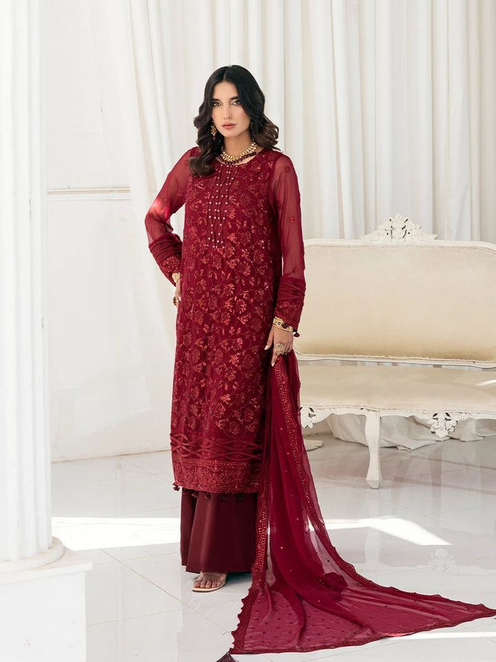 Signature by Salitex Embroidered Chiffon Suits Unstitched 3 Piece SUNS7CH026UT - Summer Collection