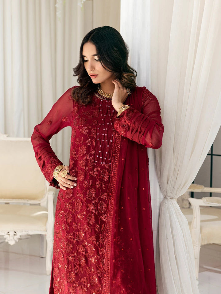 Signature by Salitex Embroidered Chiffon Suits Unstitched 3 Piece SUNS7CH026UT - Summer Collection