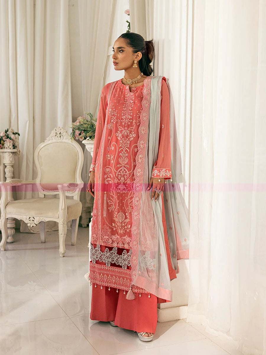 Signature by Salitex Embroidered Chiffon Suits Unstitched 3 Piece SUNS7CH028UT - Summer Collection