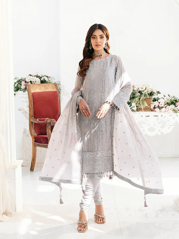 Signature by Salitex Embroidered Chiffon Suits Unstitched 3 Piece SUNS7CH034UT - Summer Collection