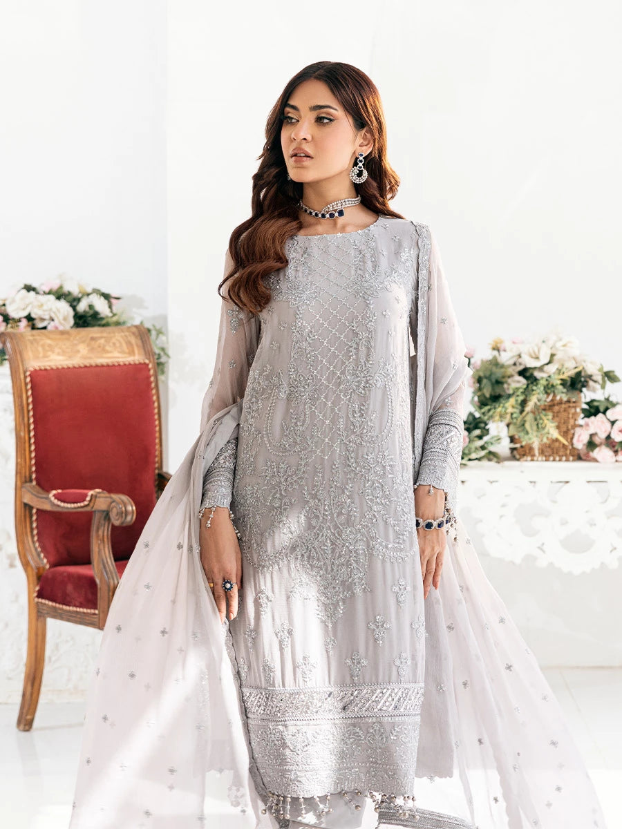 Signature by Salitex Embroidered Chiffon Suits Unstitched 3 Piece SUNS7CH034UT - Summer Collection