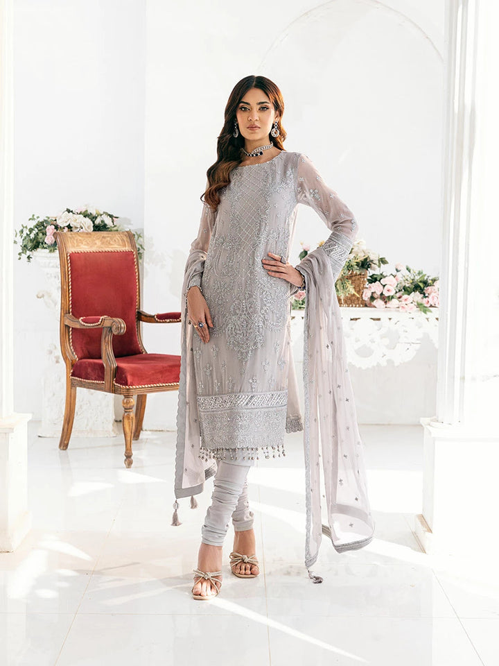 Signature by Salitex Embroidered Chiffon Suits Unstitched 3 Piece SUNS7CH034UT - Summer Collection