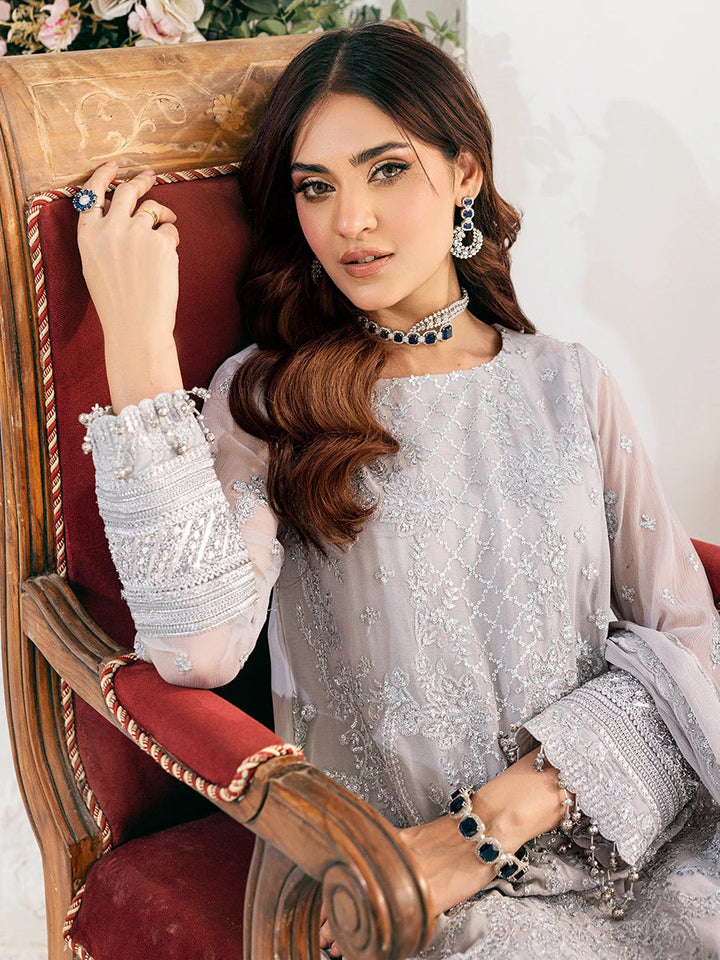 Signature by Salitex Embroidered Chiffon Suits Unstitched 3 Piece SUNS7CH034UT - Summer Collection