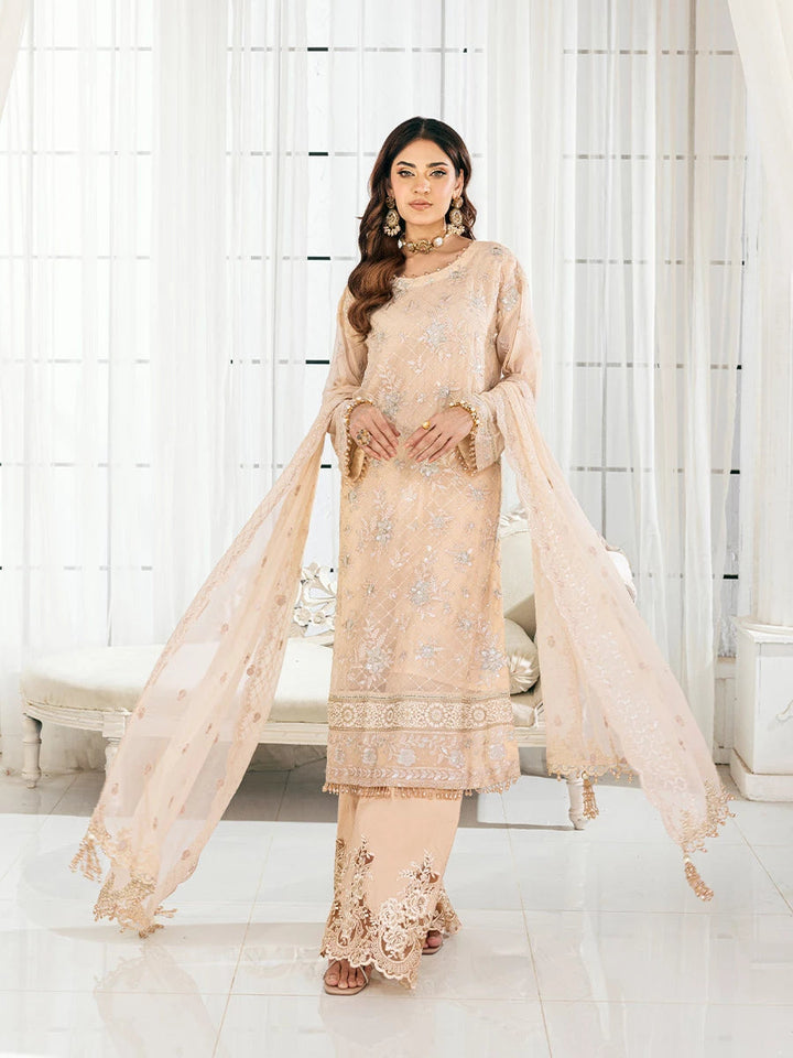Signature by Salitex Embroidered Chiffon Suits Unstitched 3 Piece SUNS7CH039UT - Summer Collection